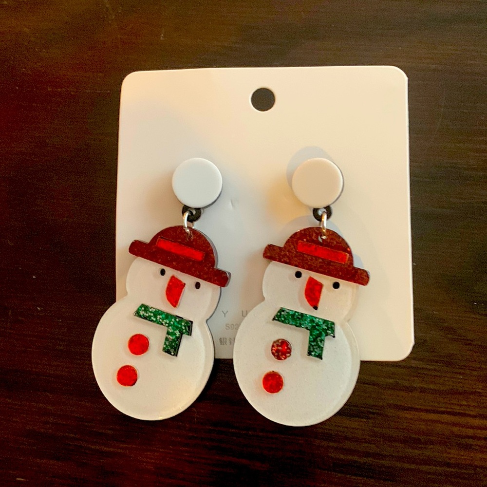 Snowman earrings